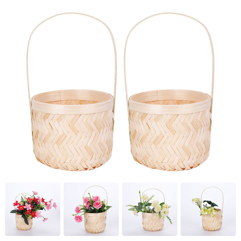 Sustainable Living Is - 2Pcs Keranjang Bunga Dekoratif Bambu Ramah