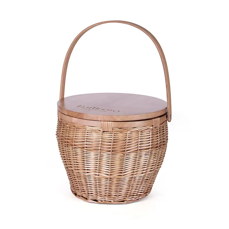 Sustainable Living Is - Keranjang Piknik Rotan Buatan Tangan Ukuran