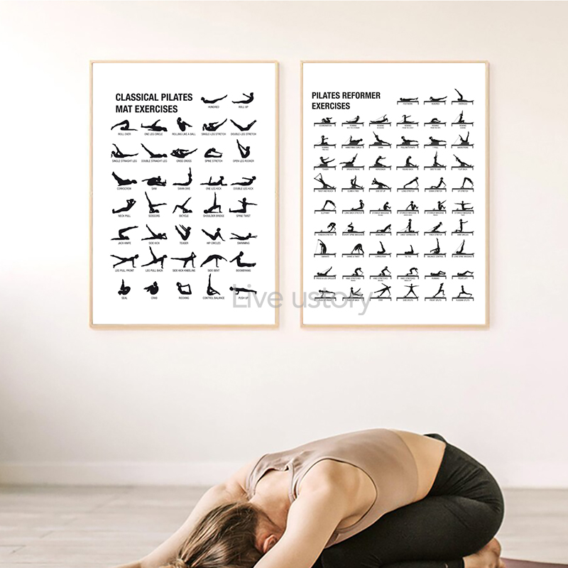 Pilates Latihan Grafik Poster  - Sustainable Living Guide ulasan dan harga